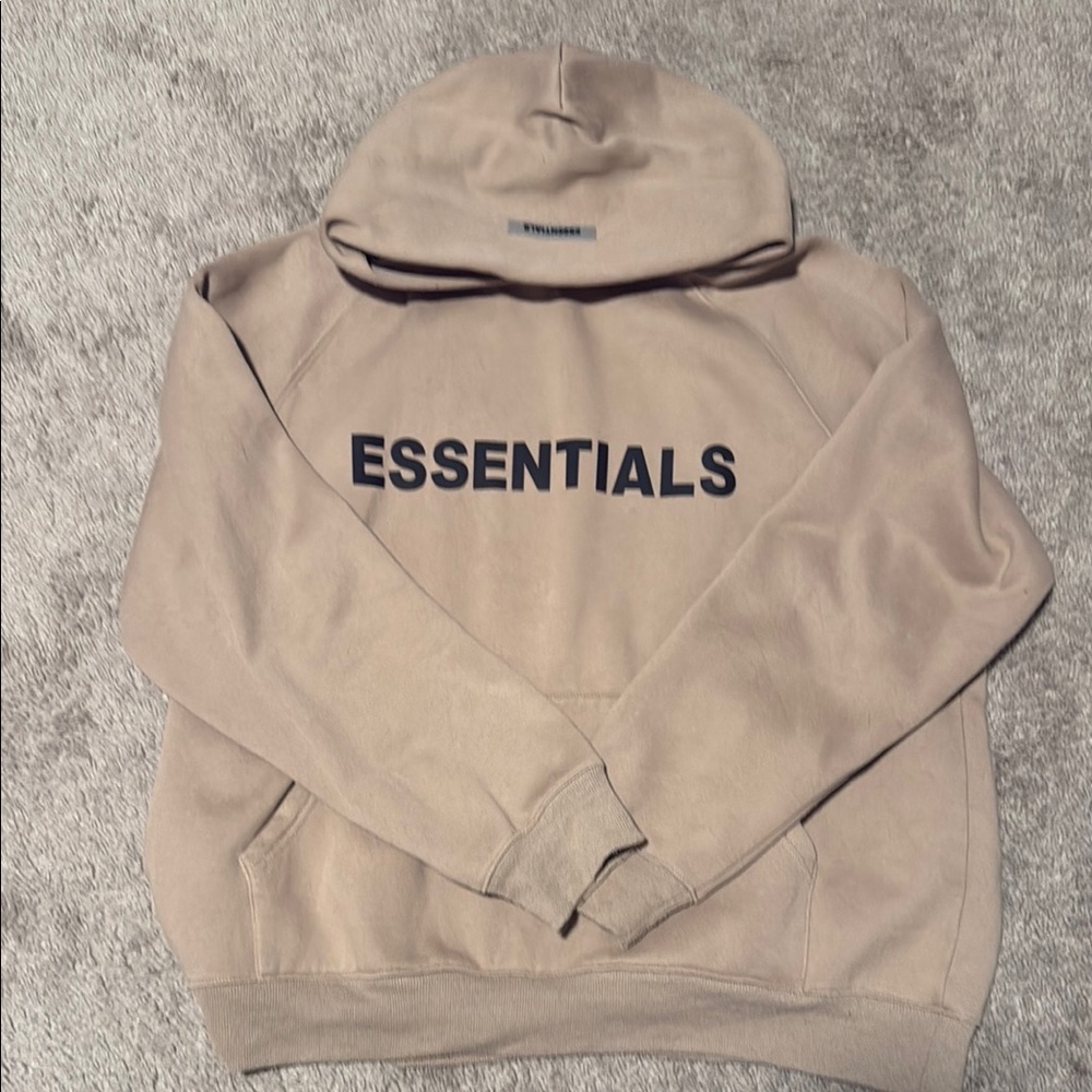 Essentials Beige Fleece Hoodie